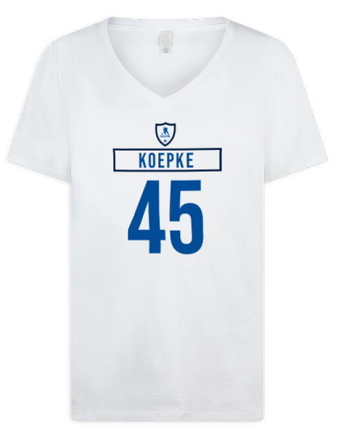 Home Jersey cole koepke Premium Ladies V-Neck T-Shirt | Swagsta