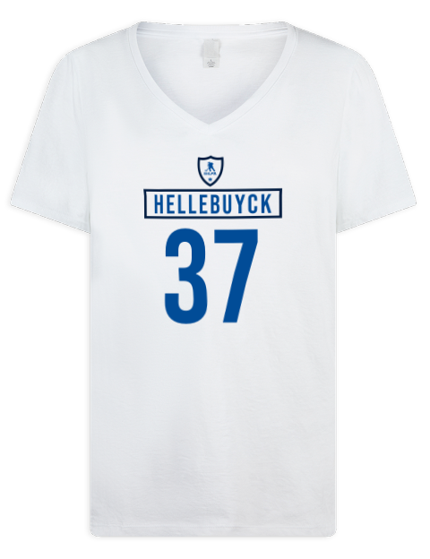 Home Jersey connor hellebuyck Premium Ladies V-Neck T-Shirt | Swagsta