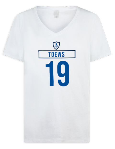 Home Jersey jonathan toews Premium Ladies V-Neck T-Shirt | Swagsta