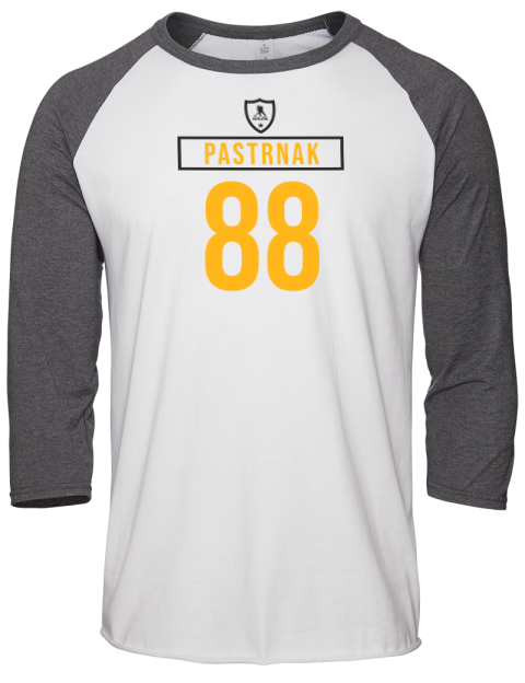 Home Jersey David Pastrnak Unisex Premium Three-Quarter Raglan T-Shirt | Swagsta