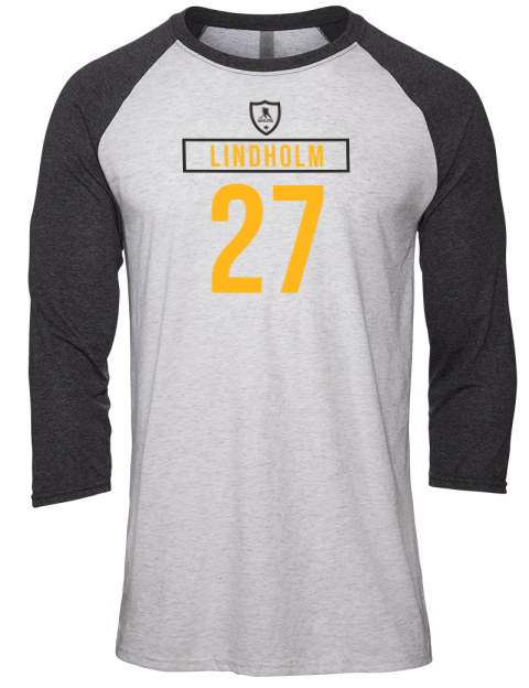 Home Jersey Hampus Lindholm Unisex Premium Three-Quarter Raglan T-Shirt | Swagsta
