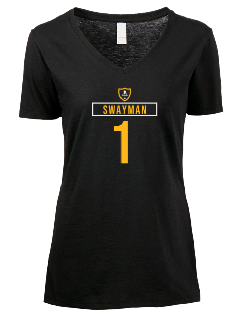 Away Jersey Jeremy Swayman Premium Ladies V-Neck T-Shirt | Swagsta
