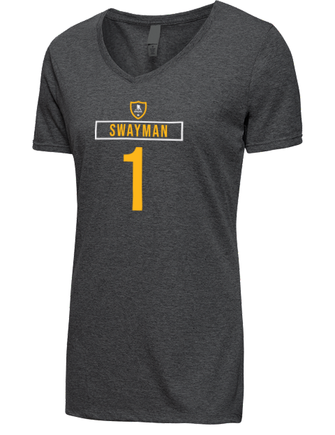 Away Jersey Jeremy Swayman Premium Ladies V-Neck T-Shirt | Swagsta