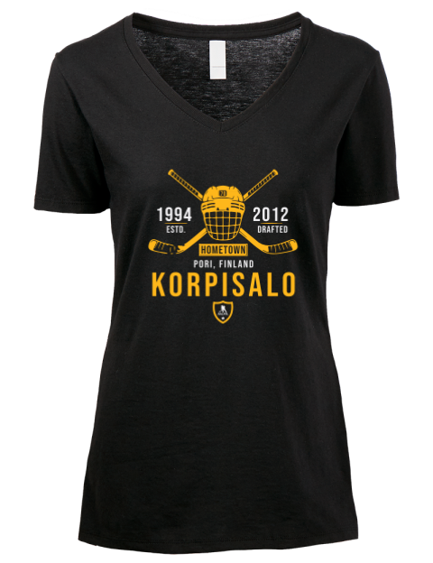 Heritage Joonas Korpisalo Premium Ladies V-Neck T-Shirt | Swagsta