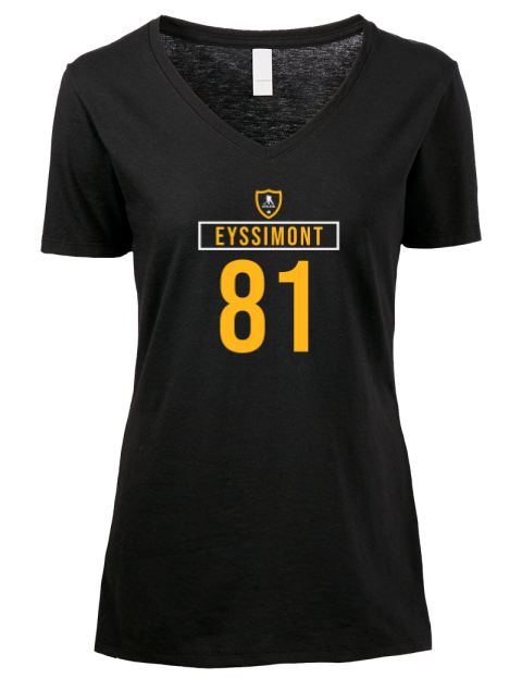 Away Jersey Michael Eyssimont Premium Ladies V-Neck T-Shirt | Swagsta