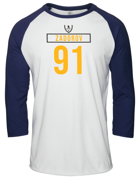 Home Jersey Nikita Zadorov Unisex Premium Three-Quarter Raglan T-Shirt | Swagsta