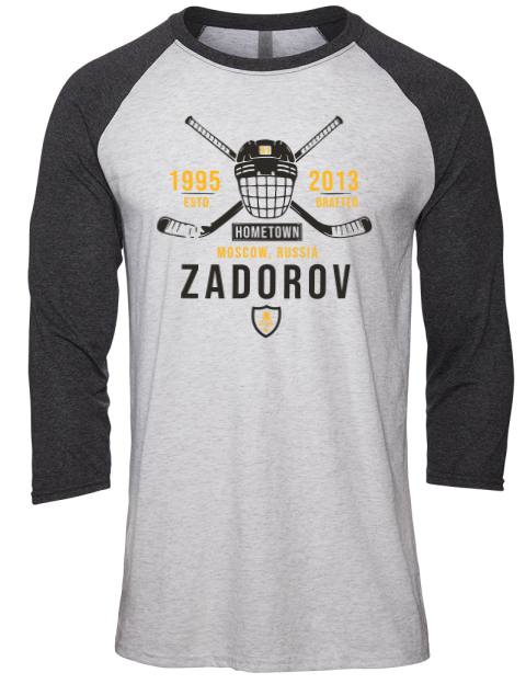 Classic Heritage Nikita Zadorov Unisex Premium Three-Quarter Raglan T-Shirt | Swagsta