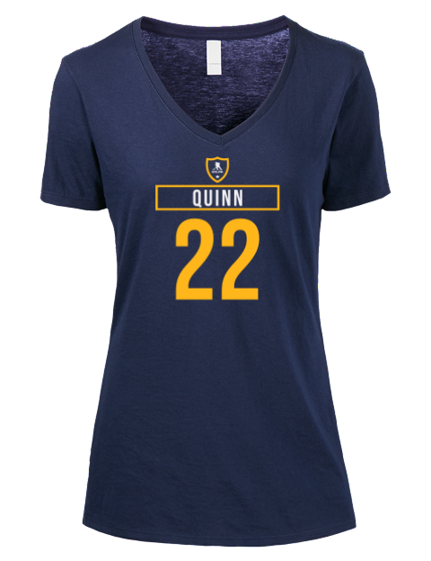 Away Jersey Jack Quinn Premium Ladies V-Neck T-Shirt | Swagsta