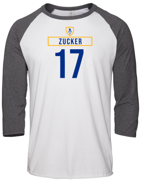 Home Jersey Jason Zucker Unisex Premium Three-Quarter Raglan T-Shirt | Swagsta