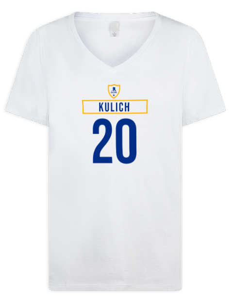 Home Jersey Jiri Kulich Premium Ladies V-Neck T-Shirt | Swagsta