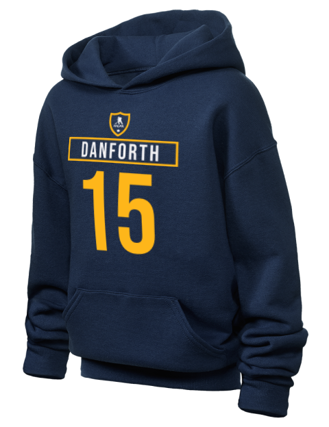 Away Jersey Justin Danforth Youth Hooded Sweatshirt | Swagsta