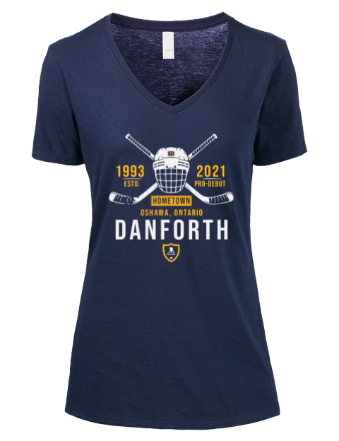 Heritage Justin Danforth Premium Ladies V-Neck T-Shirt | Swagsta