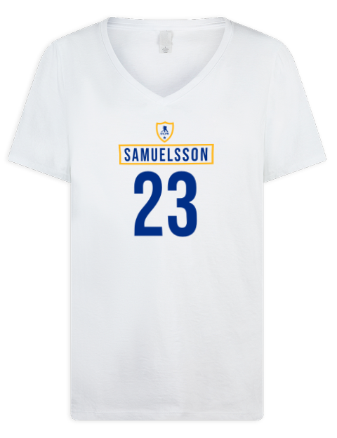 Home Jersey Mattias Samuelsson Premium Ladies V-Neck T-Shirt | Swagsta