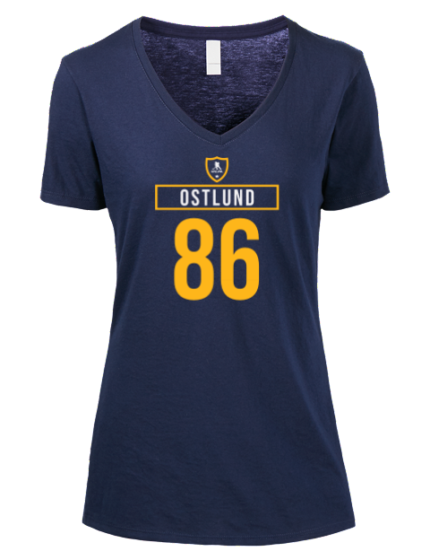 Away Jersey Noah Ostlund Premium Ladies V-Neck T-Shirt | Swagsta