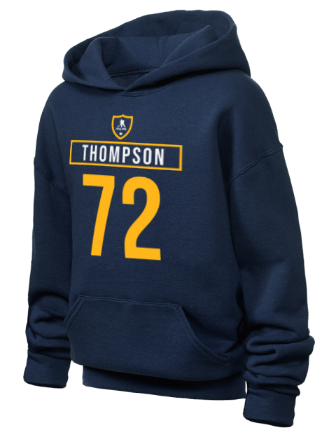 Away Jersey Tage Thompson Youth Hooded Sweatshirt | Swagsta