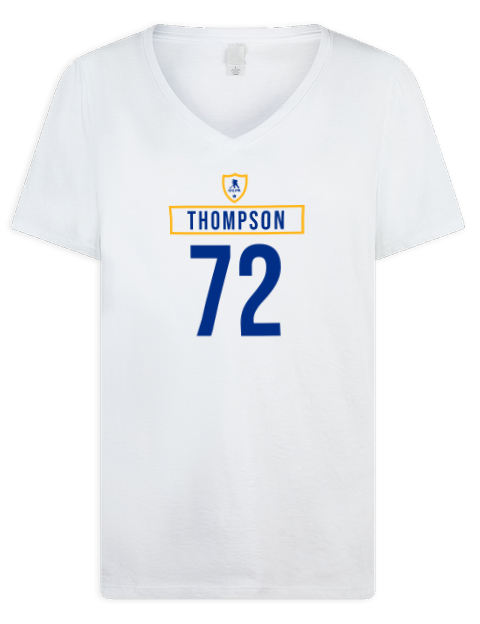 Home Jersey Tage Thompson Premium Ladies V-Neck T-Shirt | Swagsta
