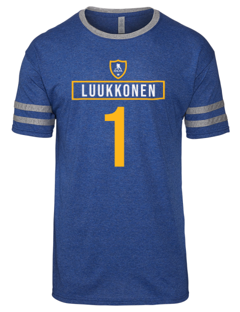 Away Jersey Ukko-Pekka Luukkonen Men's Tri-Blend T-Shirt | Swagsta
