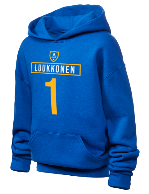Away Jersey Ukko-Pekka Luukkonen Youth Hooded Sweatshirt | Swagsta