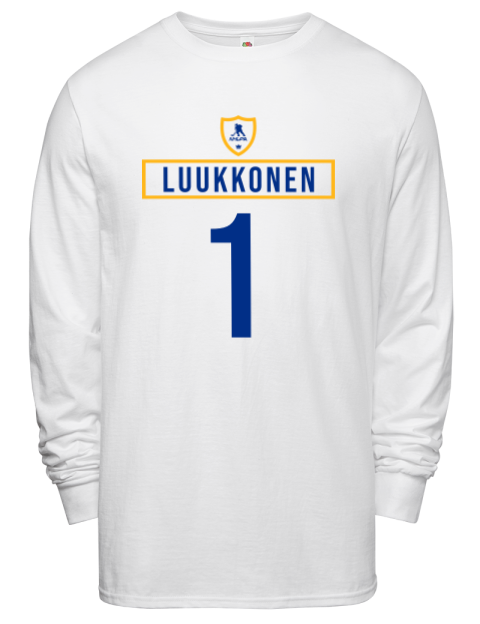 Home Jersey Ukko-Pekka Luukkonen Men's Long-Sleeve T-Shirt | Swagsta