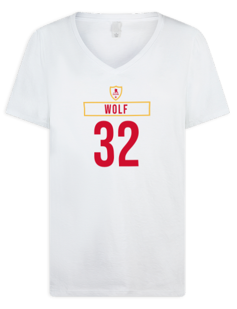 Home Jersey dustin wolf Premium Ladies V-Neck T-Shirt | Swagsta