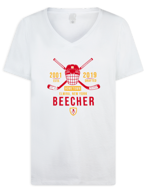 Classic Heritage john beecher Premium Ladies V-Neck T-Shirt | Swagsta