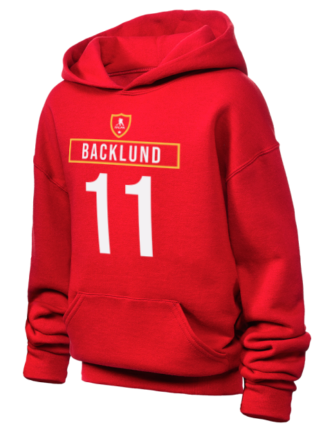 Away Jersey mikael backlund Youth Hooded Sweatshirt | Swagsta