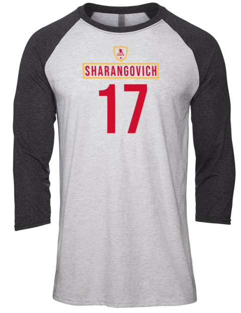 Home Jersey yegor sharangovich Unisex Premium Three-Quarter Raglan T-Shirt | Swagsta
