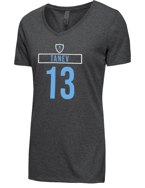Away Jersey Brandon Tanev Premium Ladies V-Neck T-Shirt | Swagsta