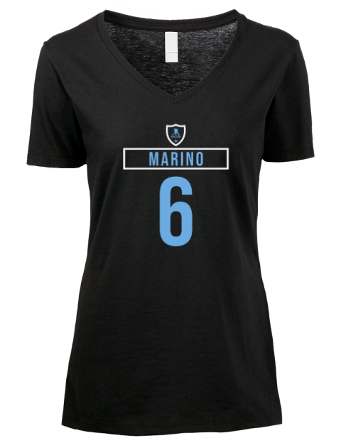Away Jersey John Marino Premium Ladies V-Neck T-Shirt | Swagsta