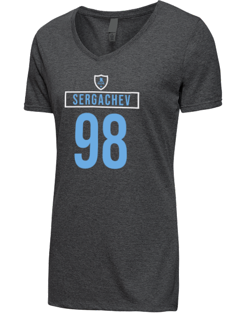 Away Jersey mikhail sergachev Premium Ladies V-Neck T-Shirt | Swagsta