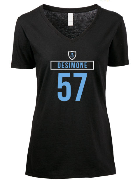 Away Jersey nick desimone Premium Ladies V-Neck T-Shirt | Swagsta