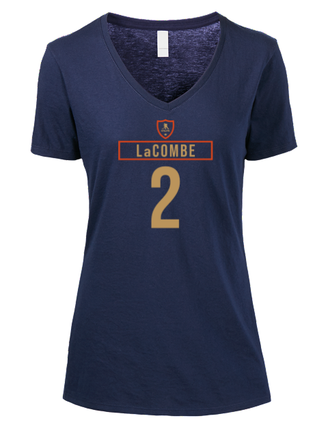 1A Away Jersey Jackson Lacombe Premium Ladies V-Neck T-Shirt | Swagsta