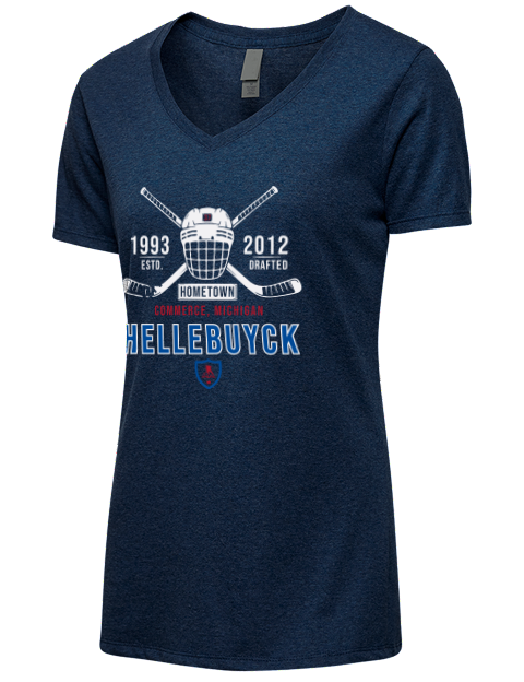 3A Heritage connor hellebuyck Premium Ladies V-Neck T-Shirt | Swagsta