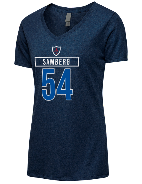 1A Away Jersey dylan samberg Premium Ladies V-Neck T-Shirt | Swagsta