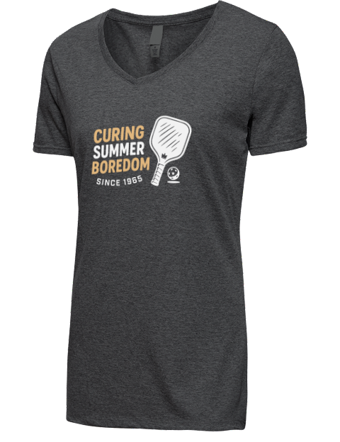 Curing Boredom Since Pickleball Premium Ladies V-Neck T-Shirt | Swagsta