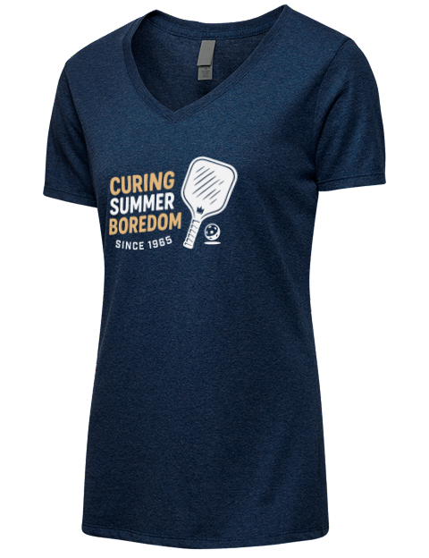 Curing Boredom Since Pickleball Premium Ladies V-Neck T-Shirt | Swagsta