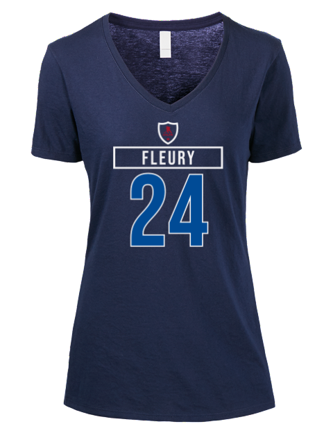 1A Away Jersey haydn fleury Premium Ladies V-Neck T-Shirt | Swagsta