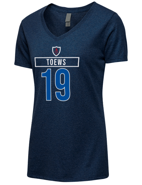 1A Away Jersey jonathan toews Premium Ladies V-Neck T-Shirt | Swagsta