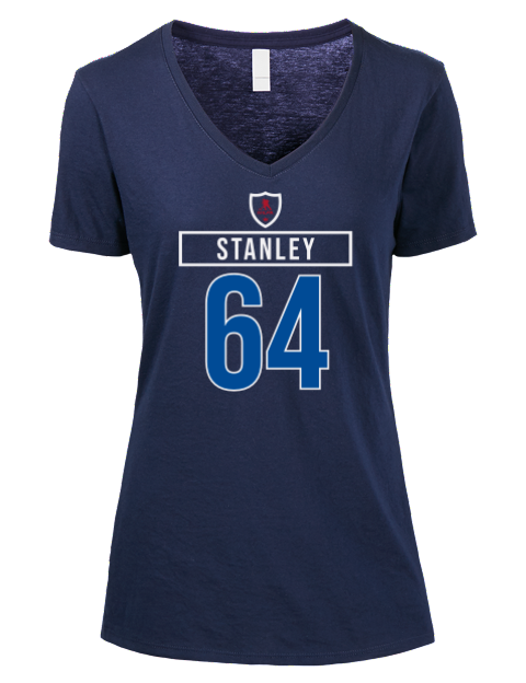 1A Away Jersey logan stanley Premium Ladies V-Neck T-Shirt | Swagsta