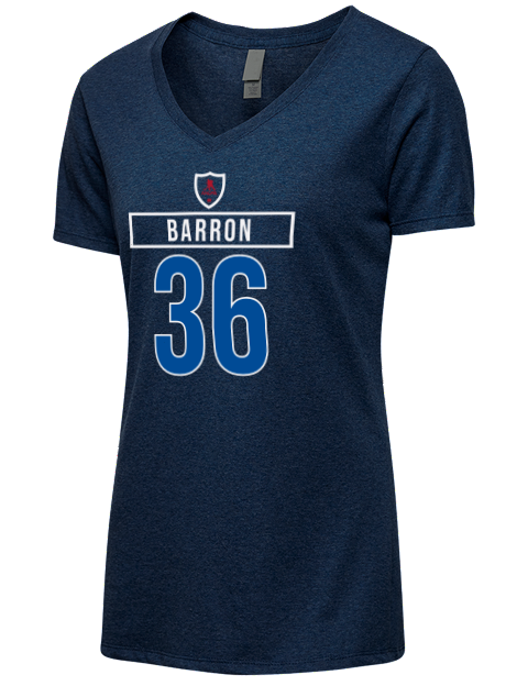 1A Away Jersey morgan barron Premium Ladies V-Neck T-Shirt | Swagsta