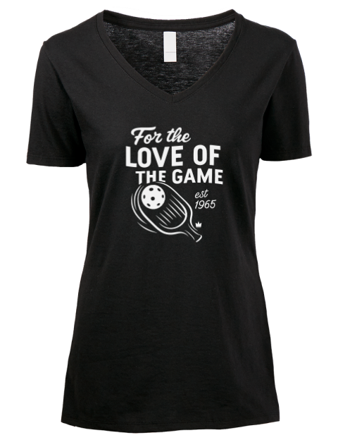 For The Love Pickleball Premium Ladies V-Neck T-Shirt | Swagsta