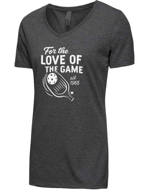 For The Love Pickleball Premium Ladies V-Neck T-Shirt | Swagsta