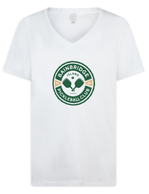 Bainbridge Island Pickleball Premium Ladies V-Neck T-Shirt | Swagsta