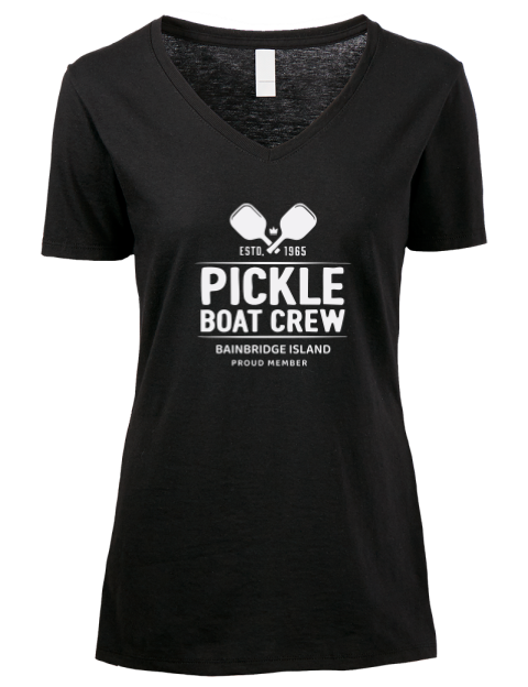 Boat Crew Pickleball Premium Ladies V-Neck T-Shirt | Swagsta