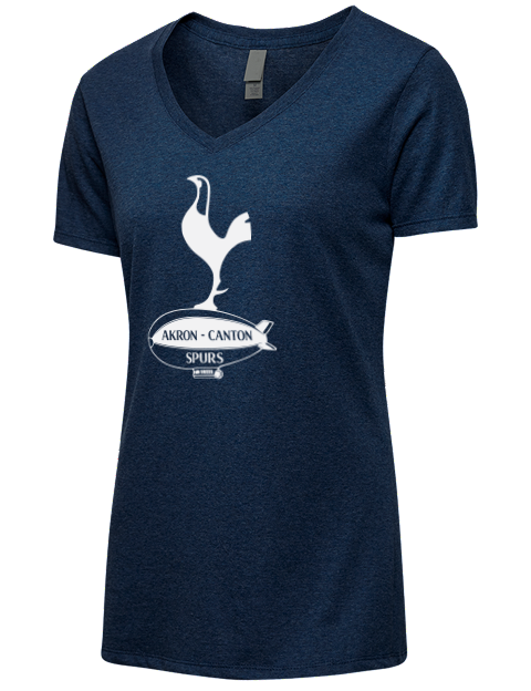Local Club Dark Akron Canton Spurs Custom Premium Ladies V-Neck T-Shirt | Swagsta