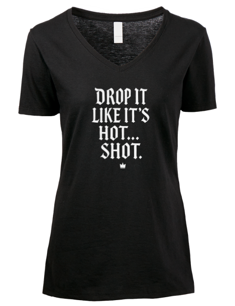 Drop It Like Its Hot Pickleball Premium Ladies V-Neck T-Shirt | Swagsta