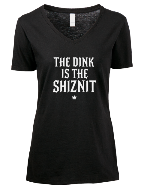 The Dink Is The Shiznit Pickleball Premium Ladies V-Neck T-Shirt | Swagsta