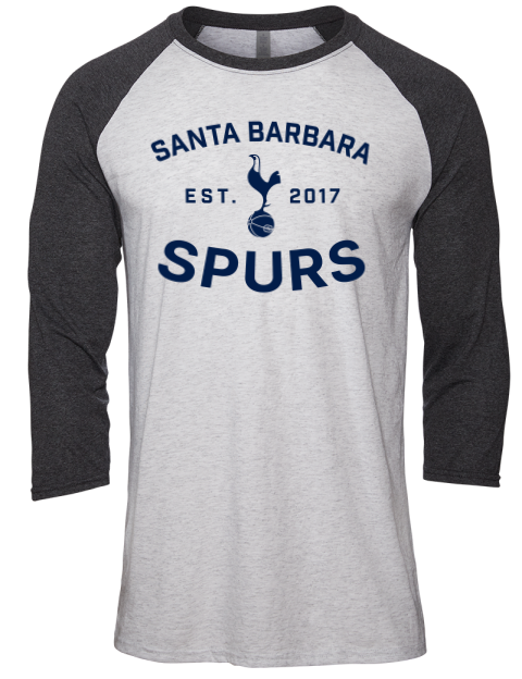 Fan Wear Santa Barbara Spurs Unisex Premium Three-Quarter Raglan T-Shirt | Swagsta
