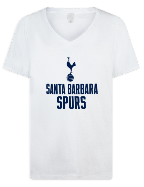 Stacked Santa Barbara Spurs Premium Ladies V-Neck T-Shirt | Swagsta