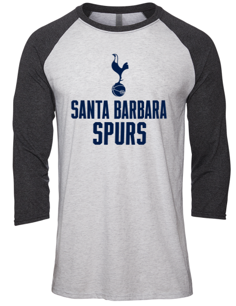 Stacked Santa Barbara Spurs Unisex Premium Three-Quarter Raglan T-Shirt | Swagsta
